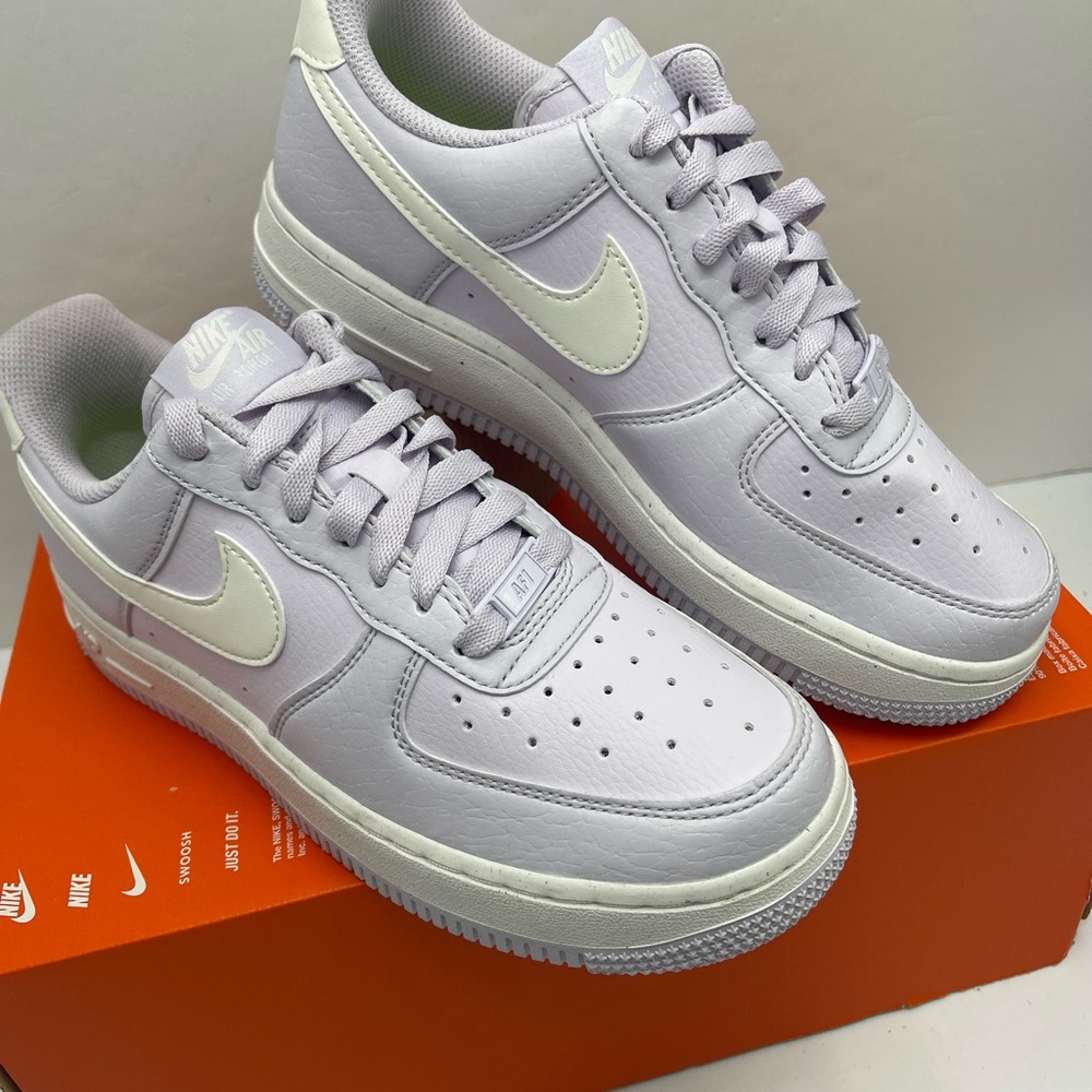 Nike Light Purple with White Accents WMNS AIR FORCE 1 07 NN Platform Sneakers - Picture 6 of 16